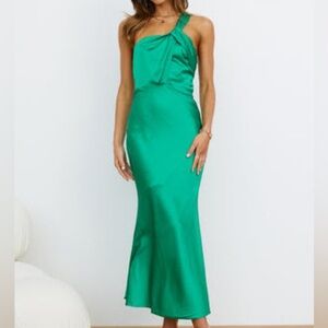 Hello Molly Green One Shoulder Dress sz US 10